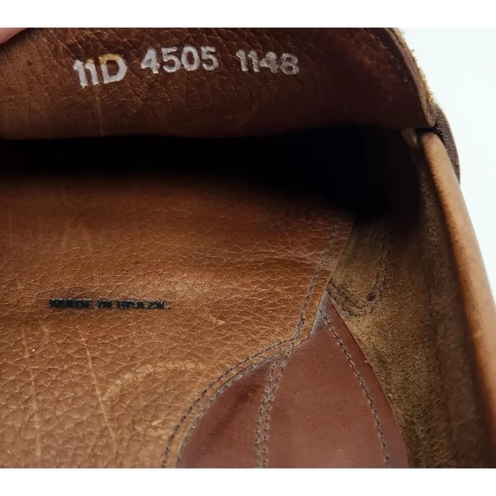 Cable & Co. Vintage Brown Leather Woven Tassels Brazil Slip On Loafers 11 D
